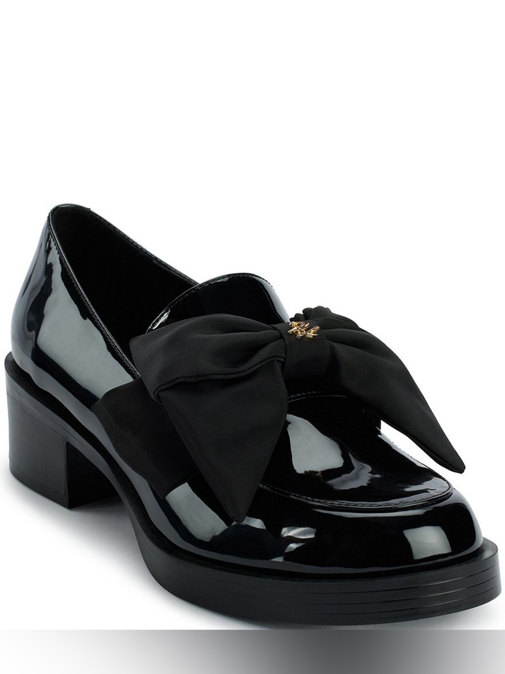 NWT KARL LAGERFELD PARIS Camilia Patent Leather Bow Detail Loafer Pumps Sz 8,5 - Picture 2 of 16